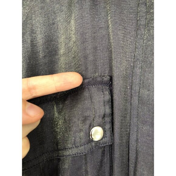 Samant Chauhan Anthropologie Women's Utility Maxi Dress XS Dark Metallic Blue - Picture 7 of 11